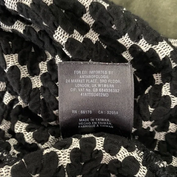 5/$25! Anthropologie postmark black & white textured knit top size x small - Picture 6 of 8
